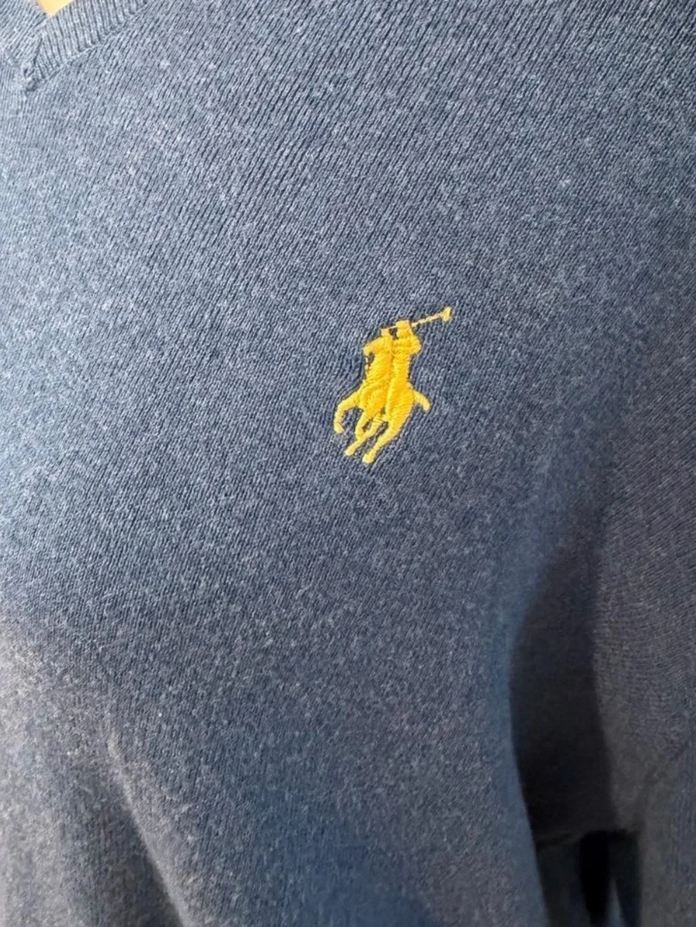 Polo Ralph Lauren Men’s Large Pima Cotton Blue V-Neck Sweater